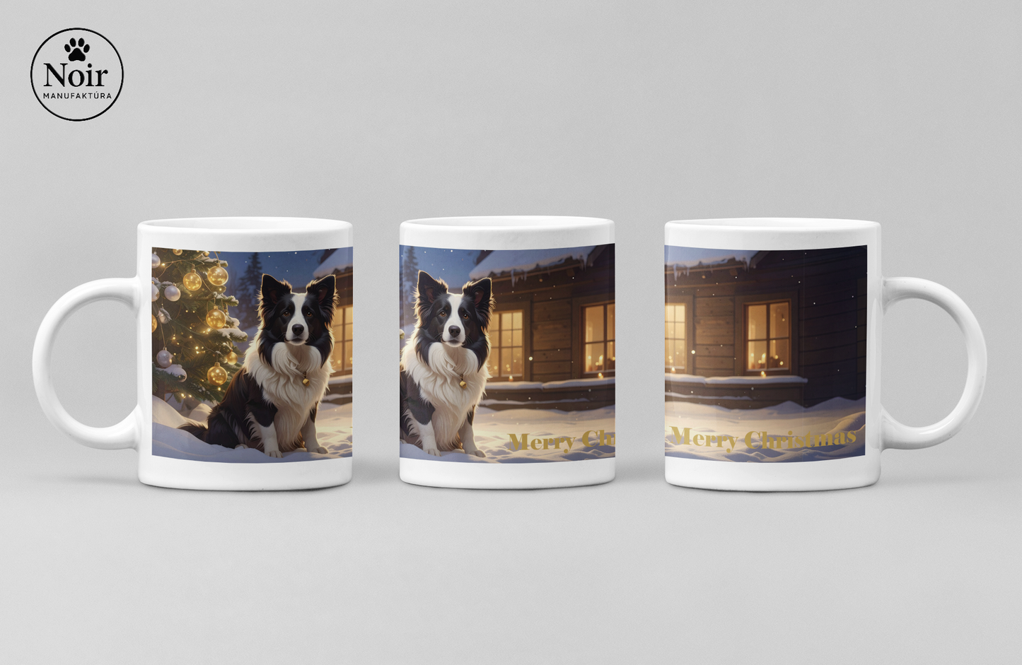 Border Collie " karácsonya" prémium bögre – 330 ml