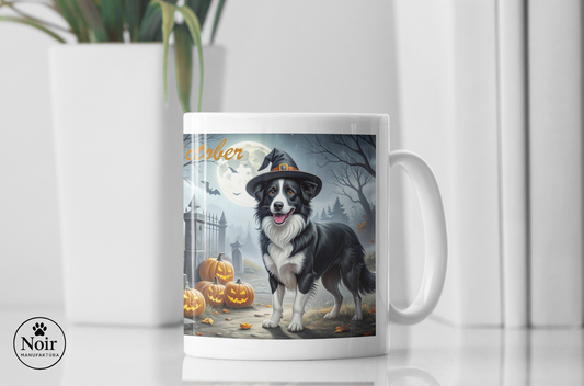 Border collie "limitált halloween" prémium bögre – 330 ml