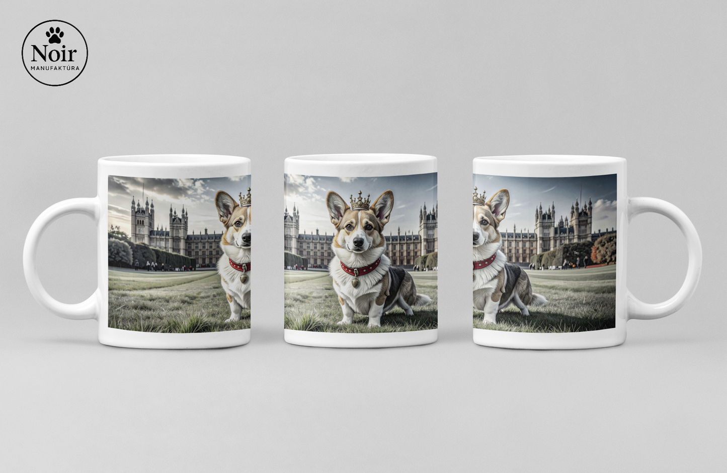 Corgi "Angliában" prémium bögre – 330 ml