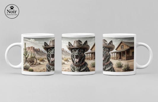 Németjuhász "western" prémium bögre – 330 ml