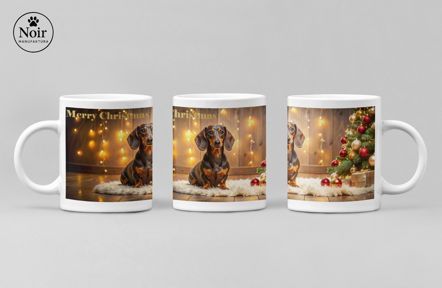 Tacskó "karácsonya" prémium bögre – 330 ml