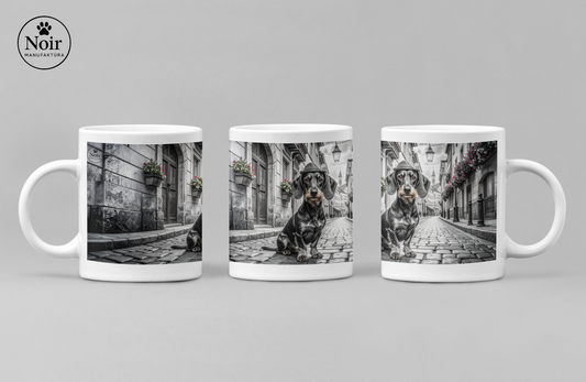 Tacskó "a városban" prémium bögre – 330 ml