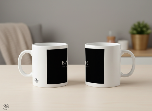 Barber prémium illusztrált bögre – fekete-fehér dizájn | 330 ml