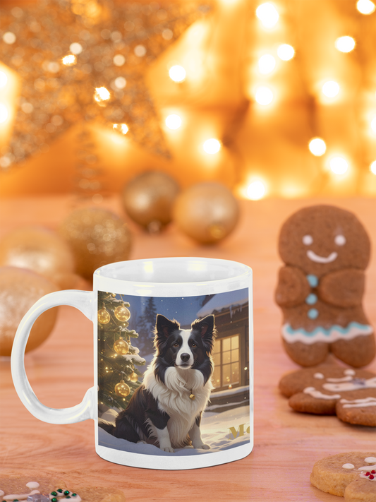 Border Collie " karácsonya" prémium bögre  – 330 ml