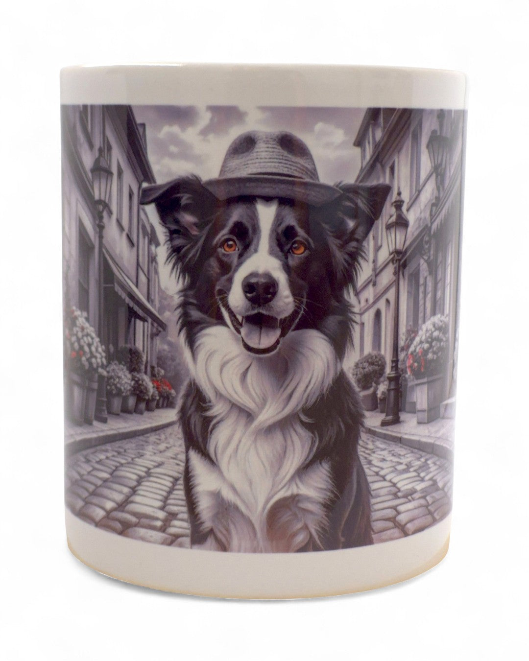 Border collie "a városban" prémium bögre díszdobozban – 330 ml