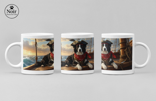 Border collie "a városban" prémium bögre  – 330 ml