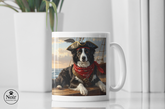Border collie "a városban" prémium bögre  – 330 ml