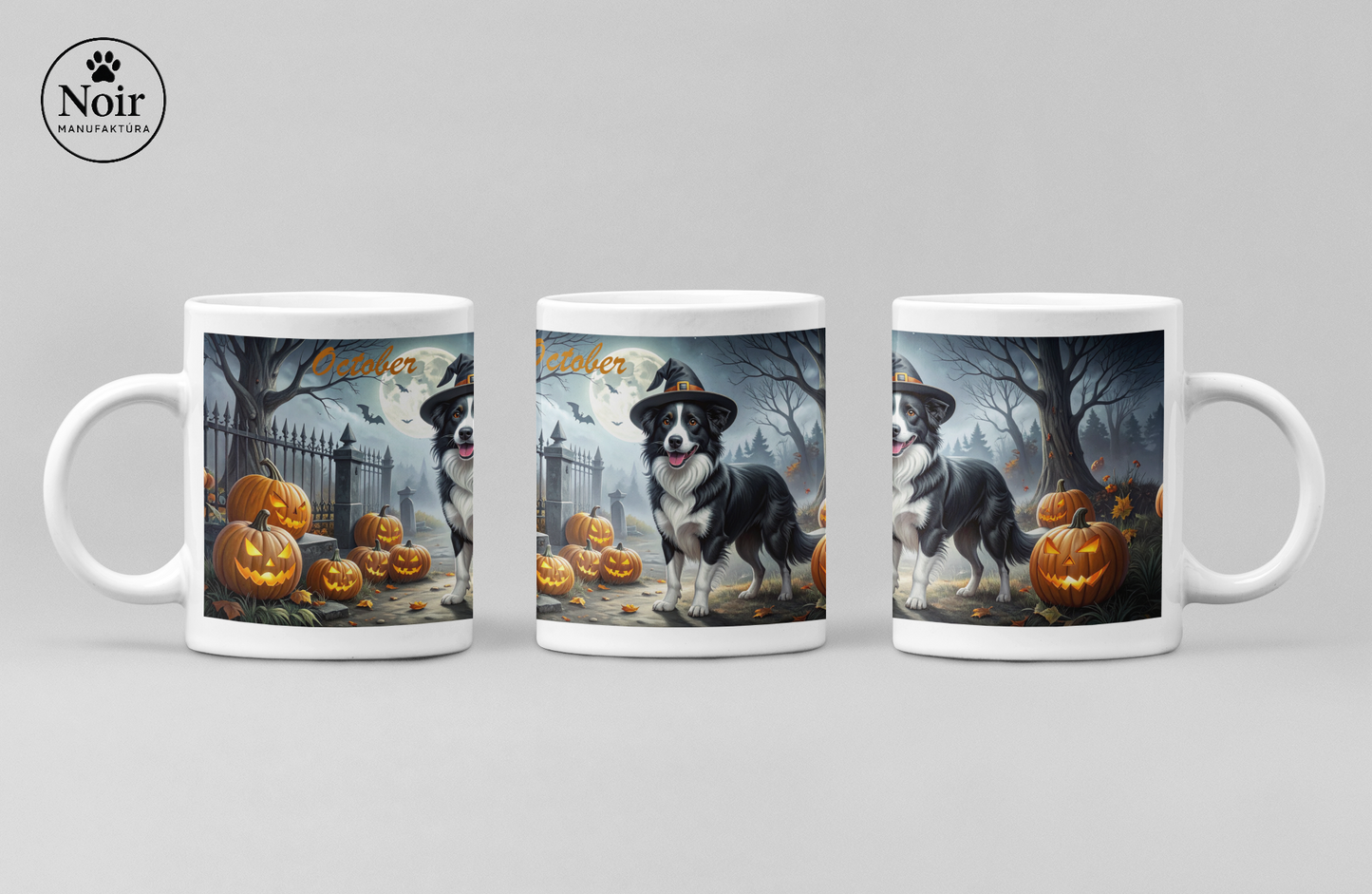 Border collie "limitált halloween" prémium bögre – 330 ml