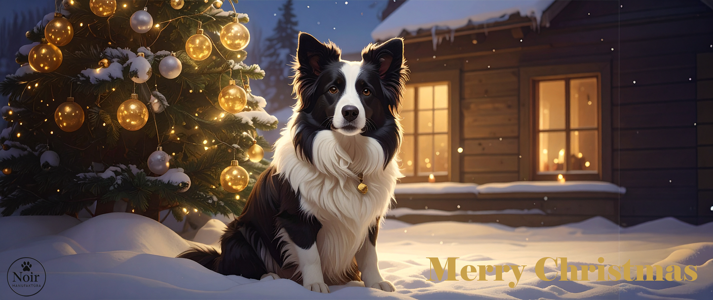 Border Collie " karácsonya" prémium bögre  – 330 ml