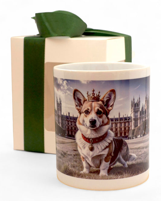 Corgi "Angliában" prémium bögre díszdobozban – 330 ml