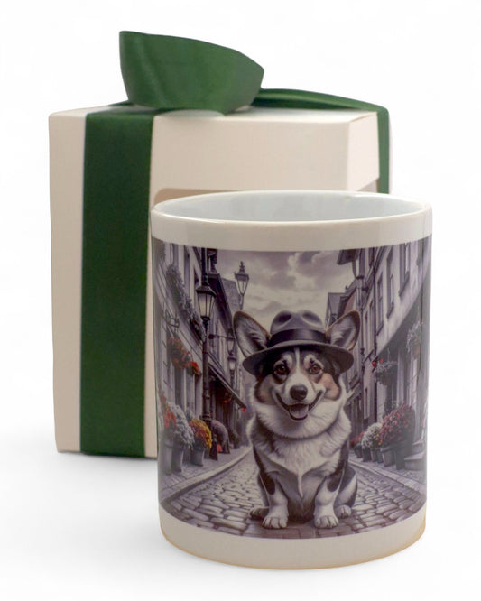 Corgi "a városban" prémium bögre díszdobozban – 330 ml