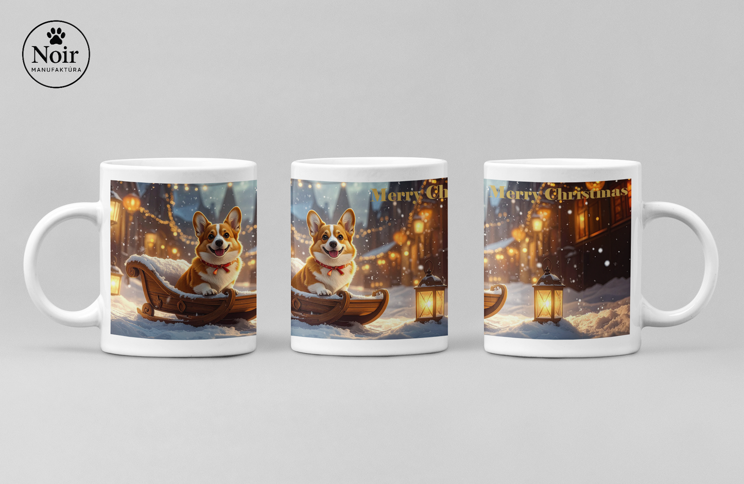 Corgi "karácsonya" prémium bögre  – 330 ml