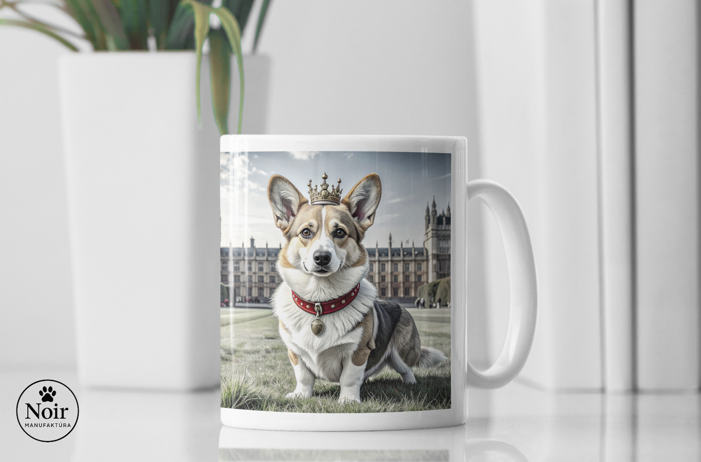 Corgi "Angliában" prémium bögre – 330 ml