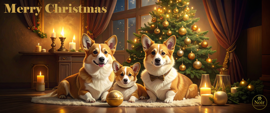 Corgi "családi karácsonya" prémium bögre  – 330 ml