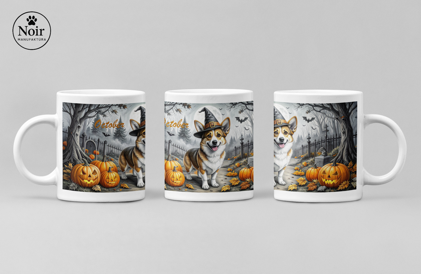 Corgi "limitált halloween" prémium bögre – 330 ml