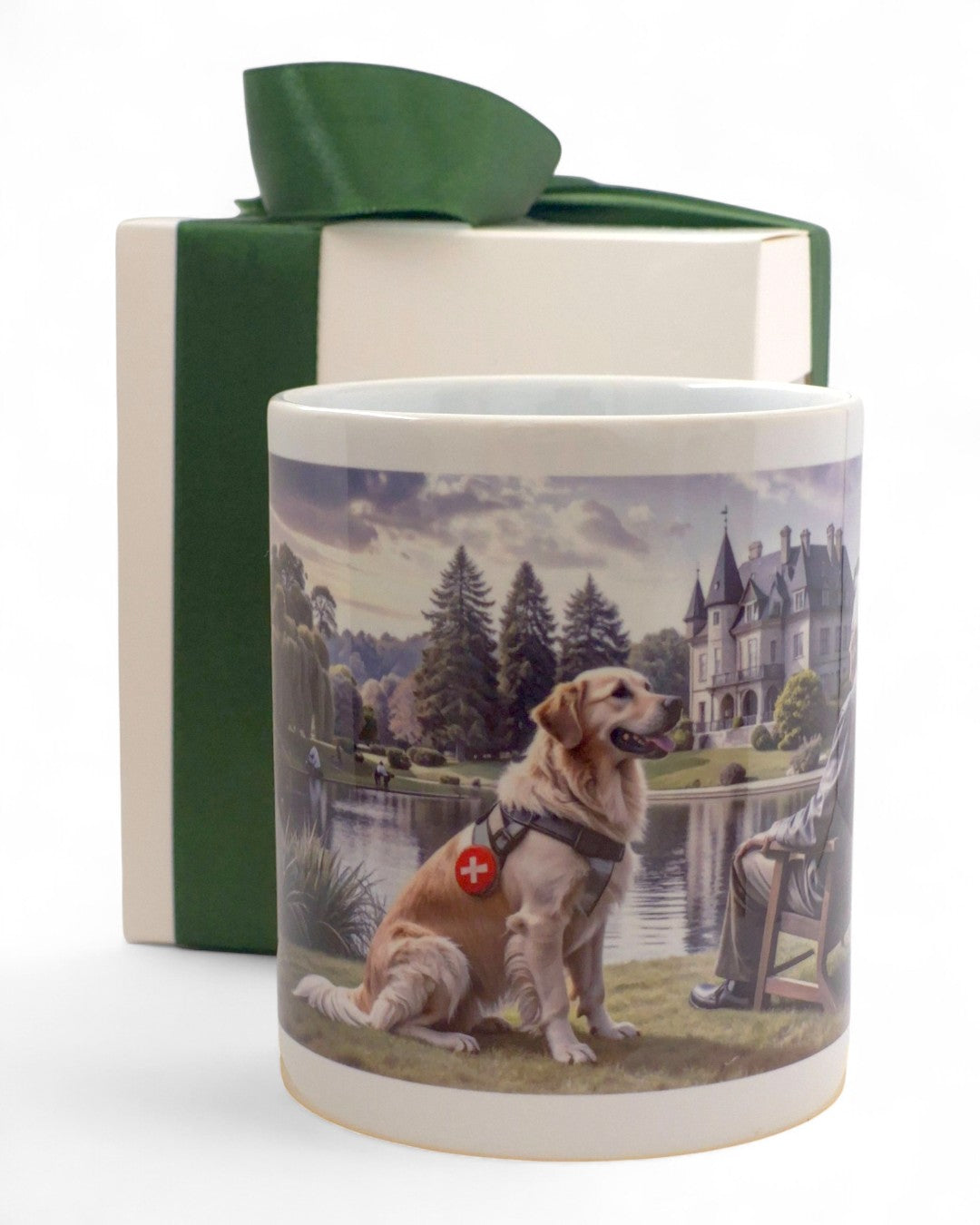 Golden retriever "a segítő" prémium bögre díszdobozban – 330 ml