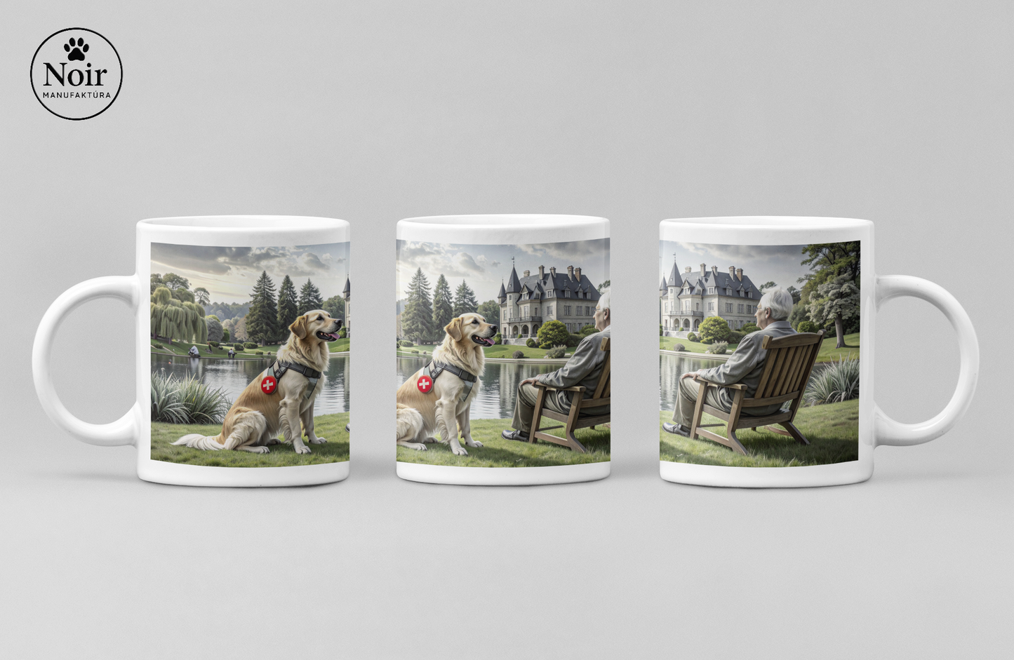 Golden retriever "a segítő" prémium bögre – 330 ml