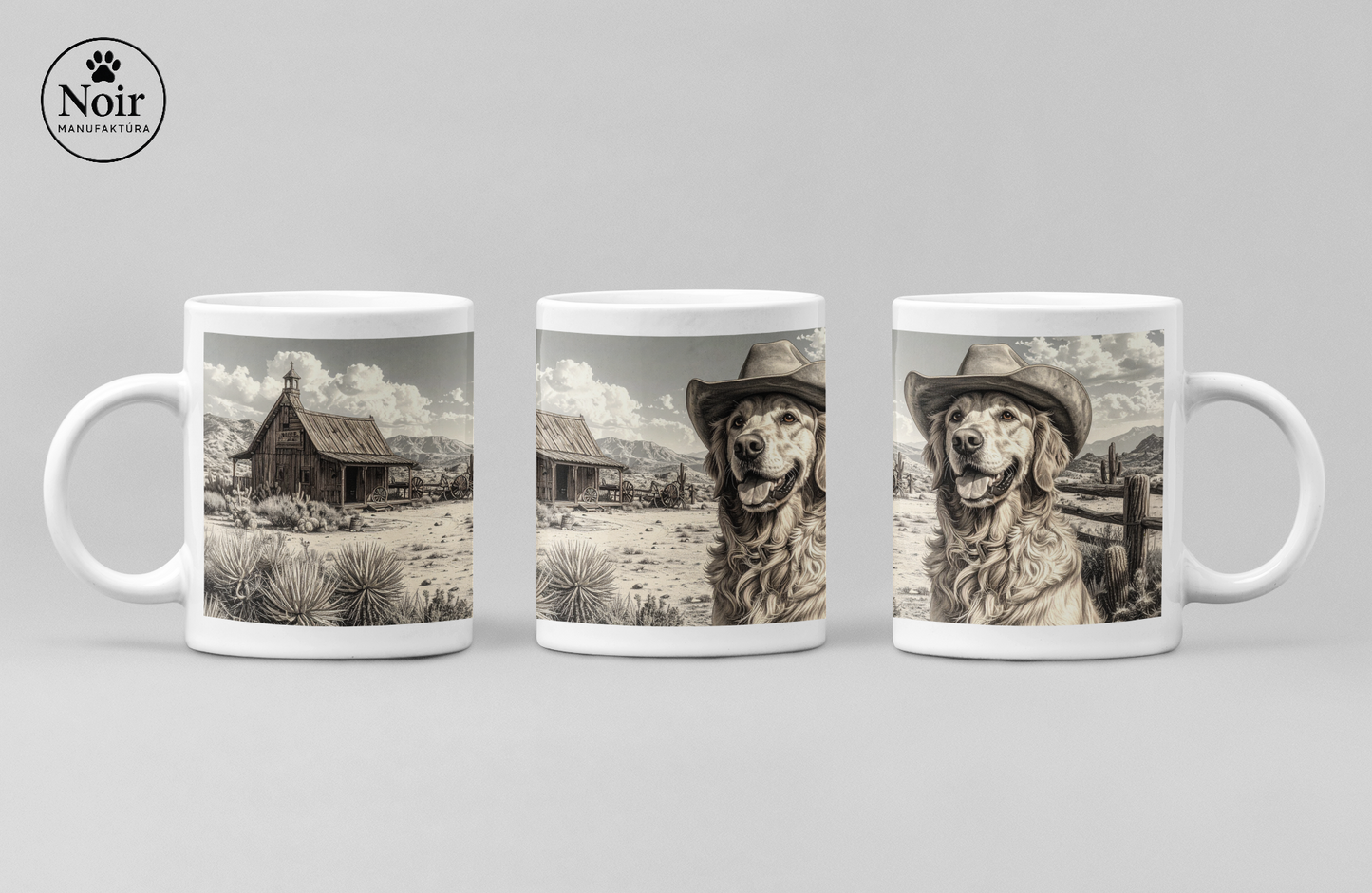 Golden retriever "western" prémium bögre – 330 ml