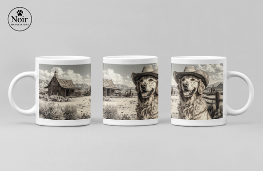 Golden retriever "western" prémium bögre – 330 ml