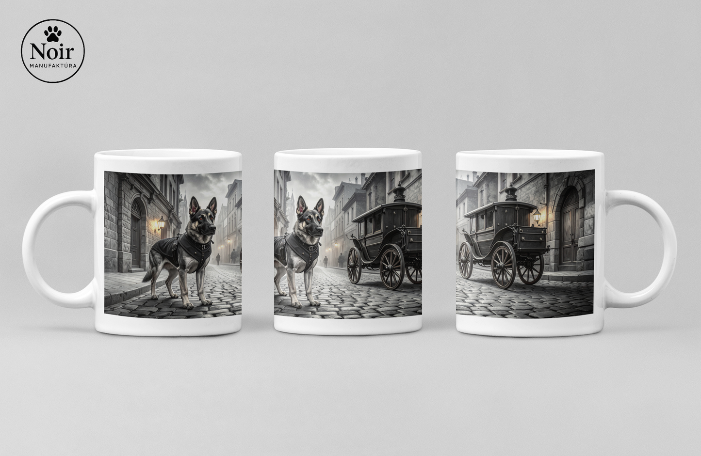 Németjuhász "viktoriánus rendőrkutyás" prémium bögre  – 330 ml