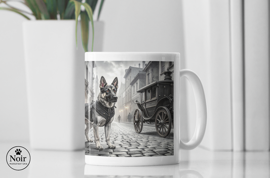 Németjuhász "viktoriánus rendőrkutyás" prémium bögre  – 330 ml