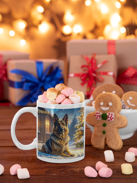 Németjuhász "karácsonya" prémium bögre  – 330 ml