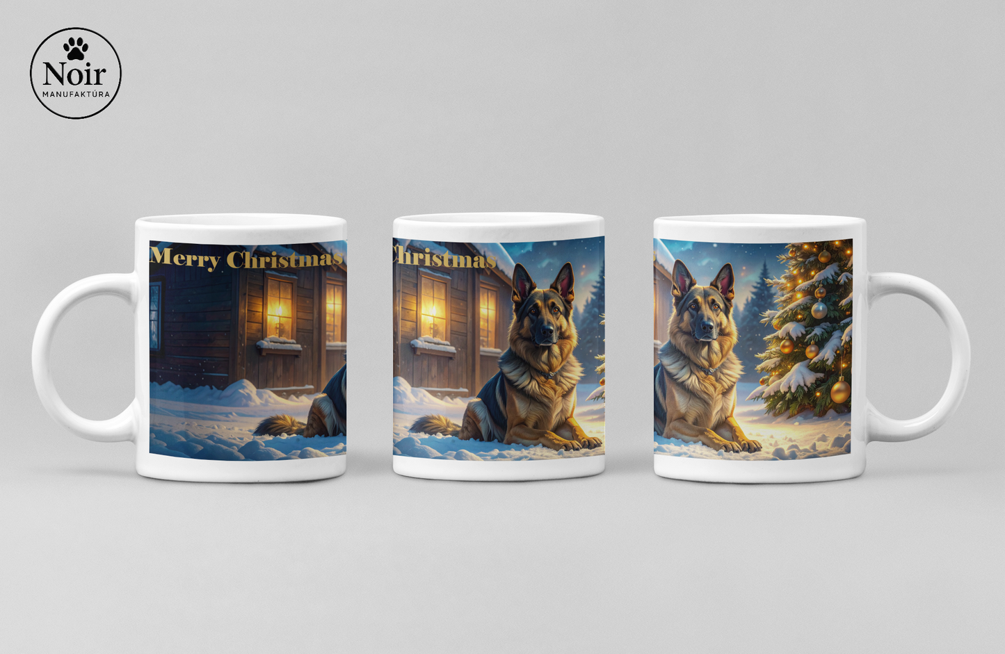 Németjuhász "karácsonya" prémium bögre  – 330 ml