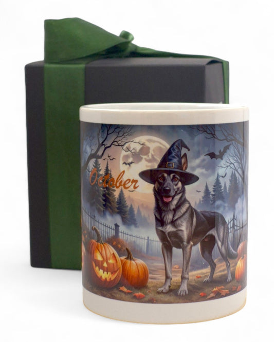 Németjuhász "limitált halloween" prémium bögre díszdobozban – 330 ml