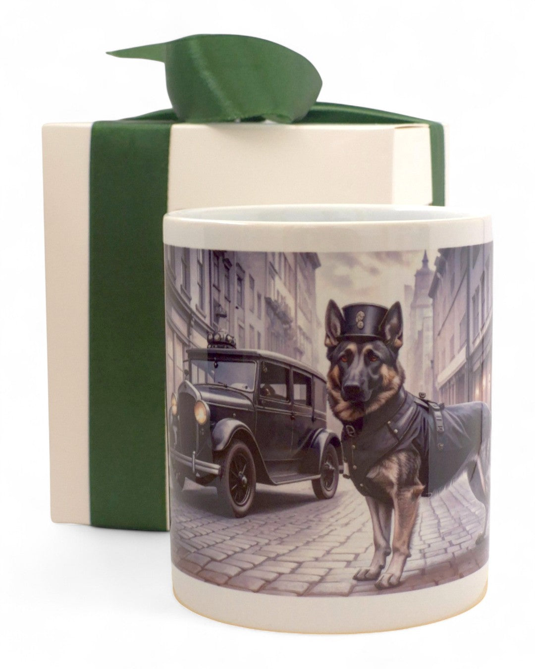 Németjuhász "rendőr 1930-as évek" prémium bögre díszdobozban – 330 ml