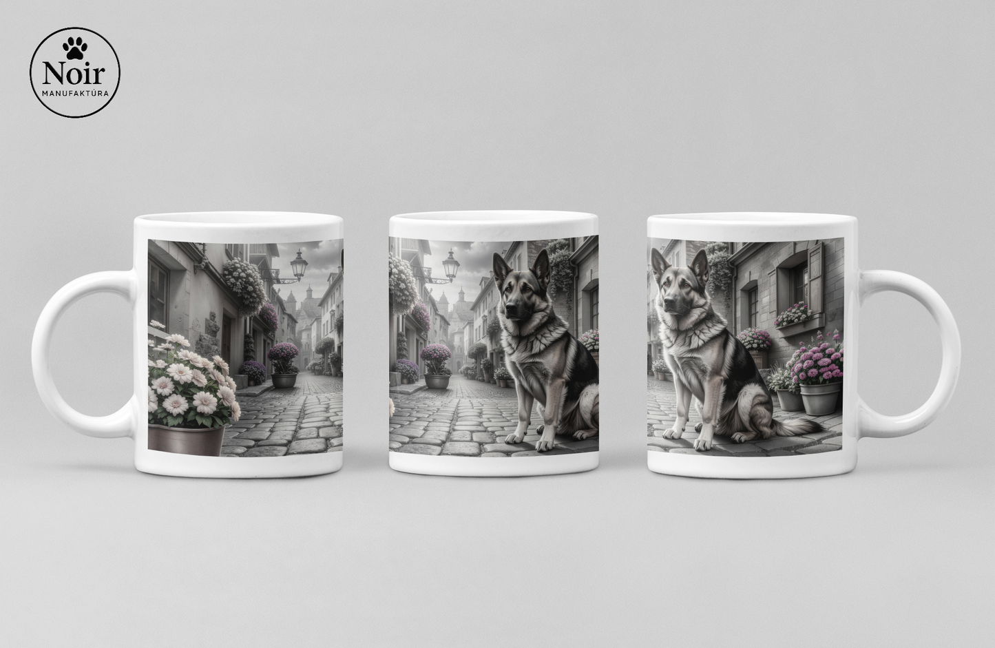 Németjuhász "a városban" prémium bögre – 330 ml