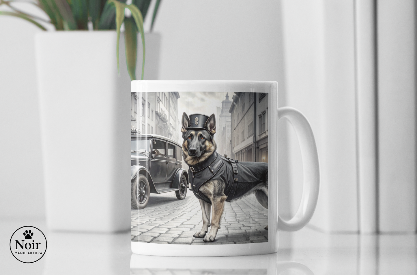 Németjuhász "rendőr 1930-as évek" prémium bögre – 330 ml