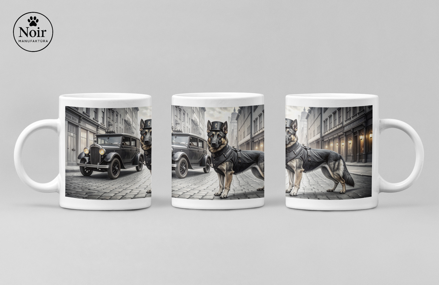 Németjuhász "rendőr 1930-as évek" prémium bögre – 330 ml