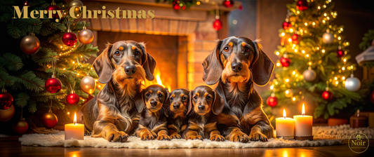 Tacskó "családi karácsonya" prémium bögre  – 330 ml