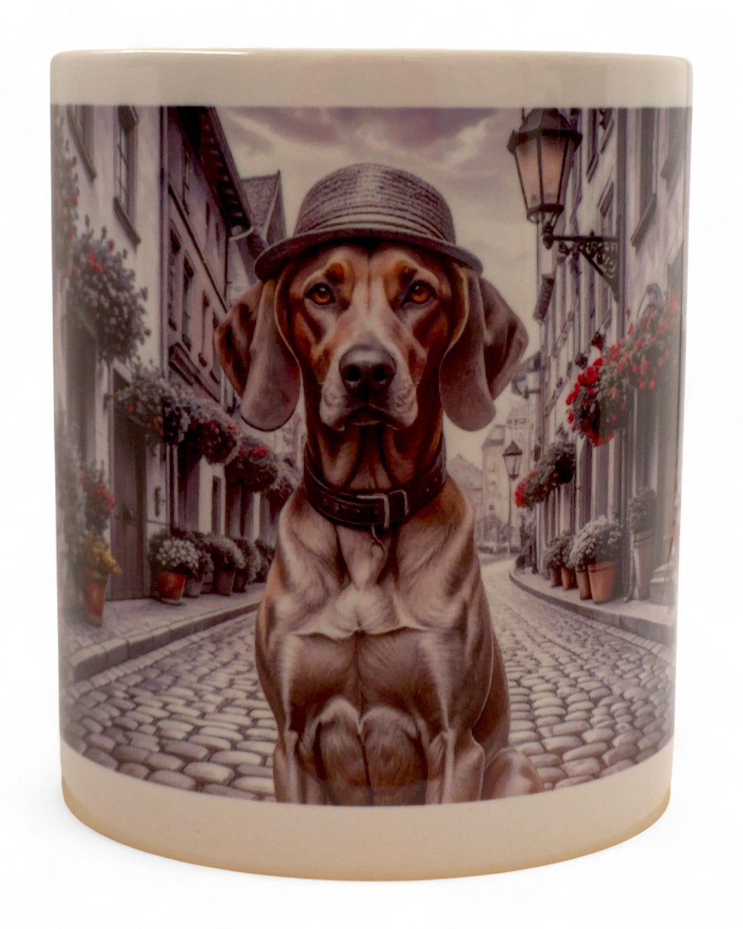 Vizsla "a városban" prémium bögre díszdobozban – 330 ml
