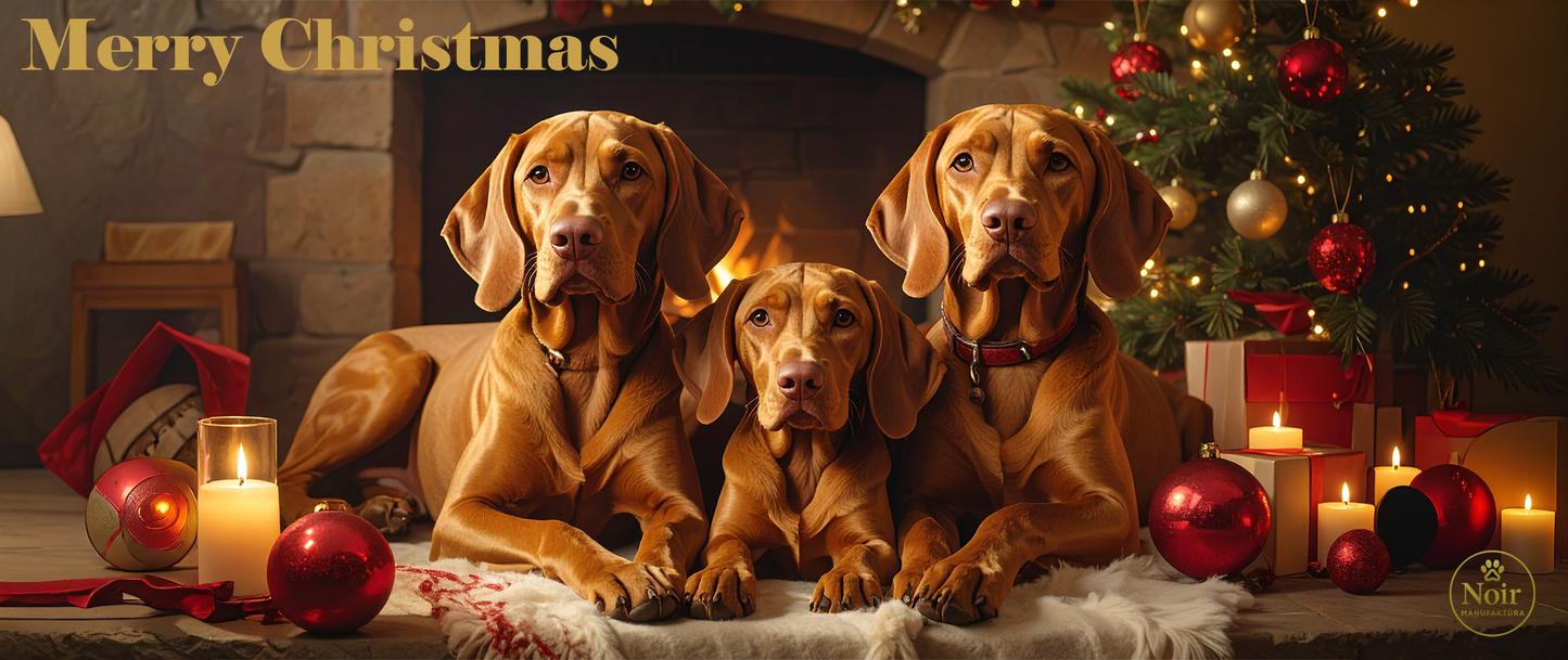 Vizsla "családi karácsonya" prémium bögre  – 330 ml