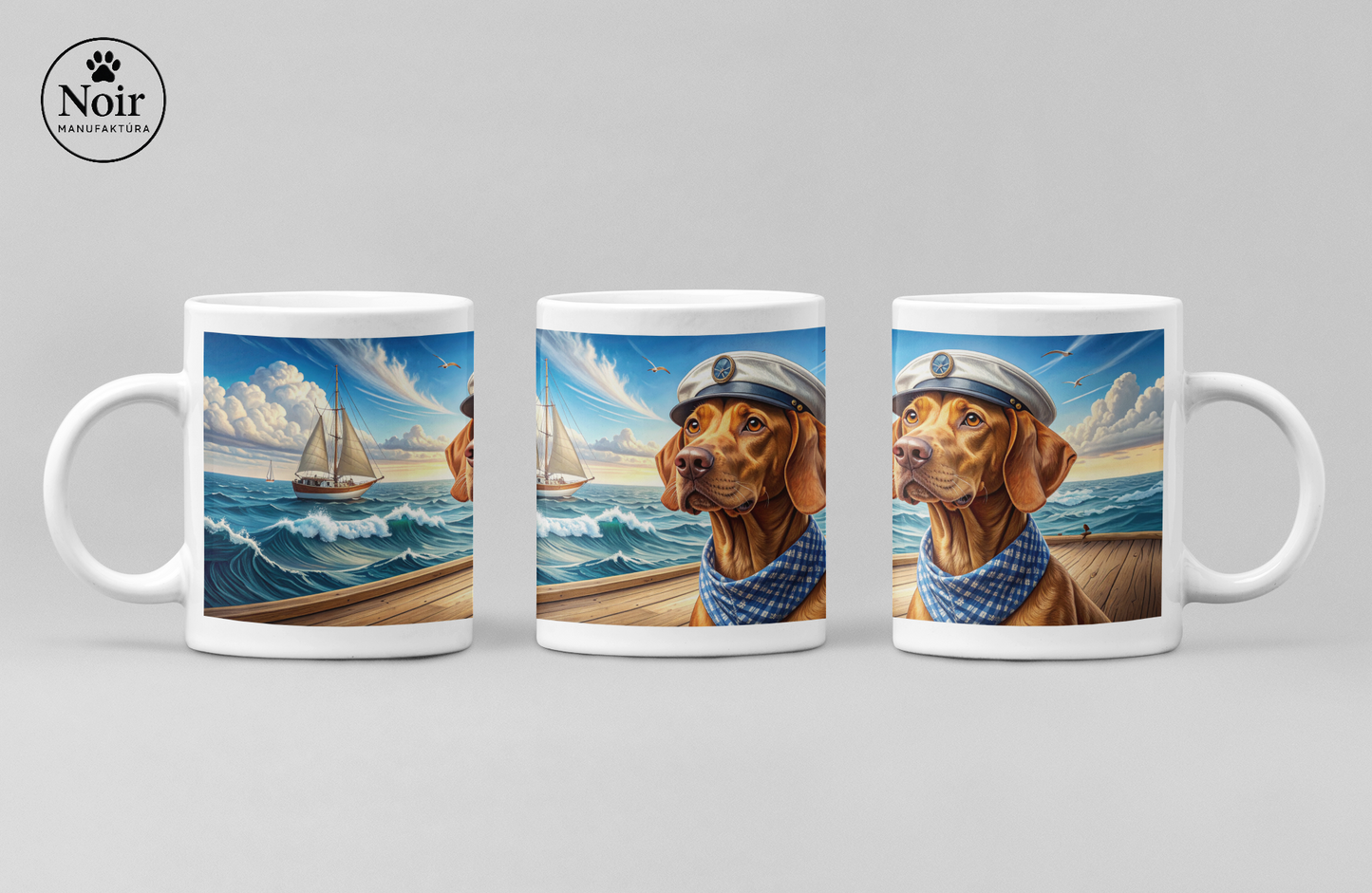 Vizsla "a tengeren" prémium bögre – 330 ml - Újdonság!!