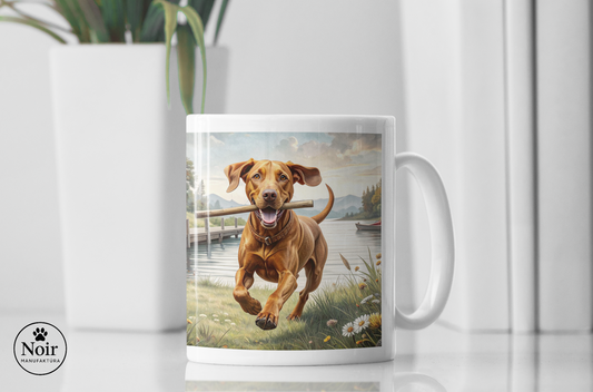 Vizsla " a játékos" prémium bögre – 330 ml