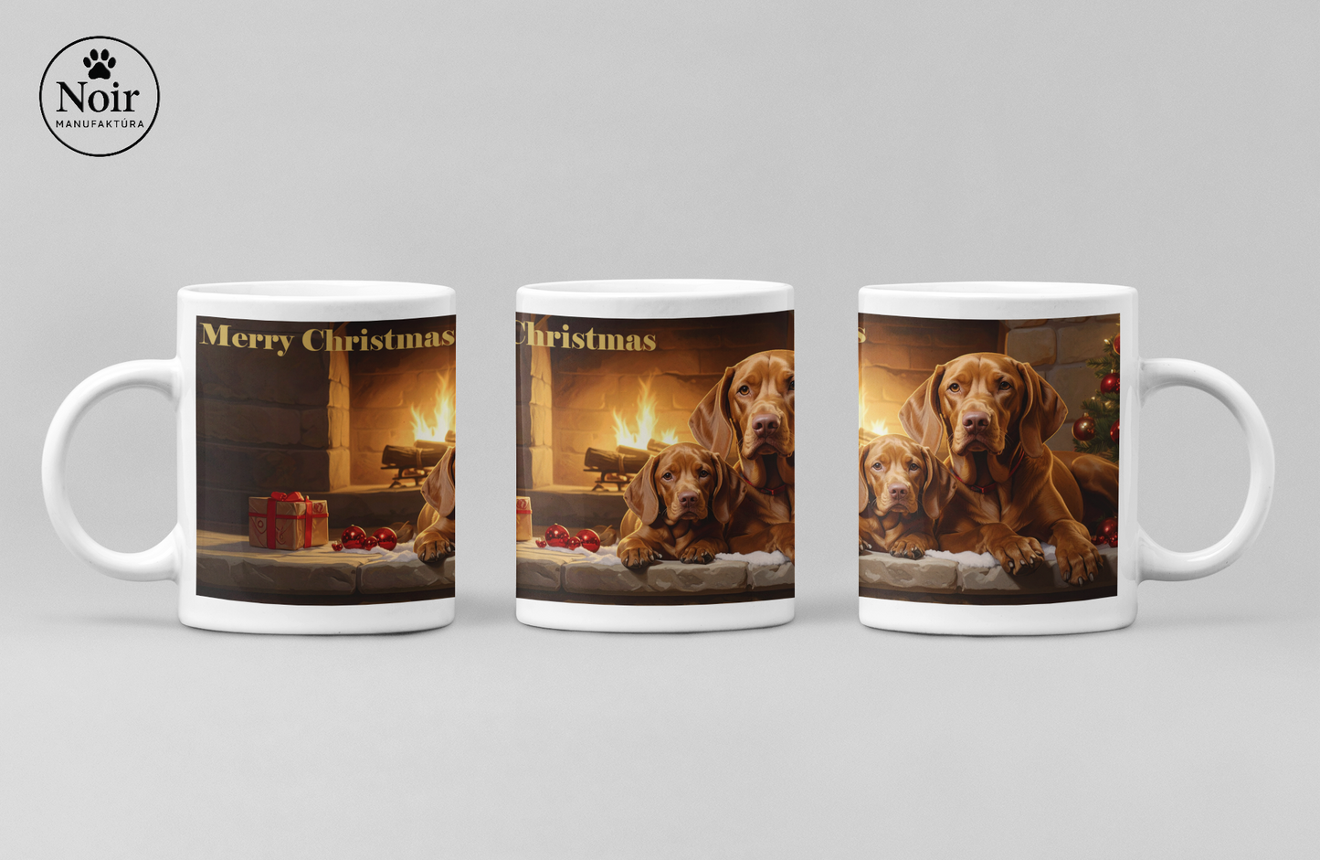 Vizsla "karácsonya" prémium bögre  – 330 ml