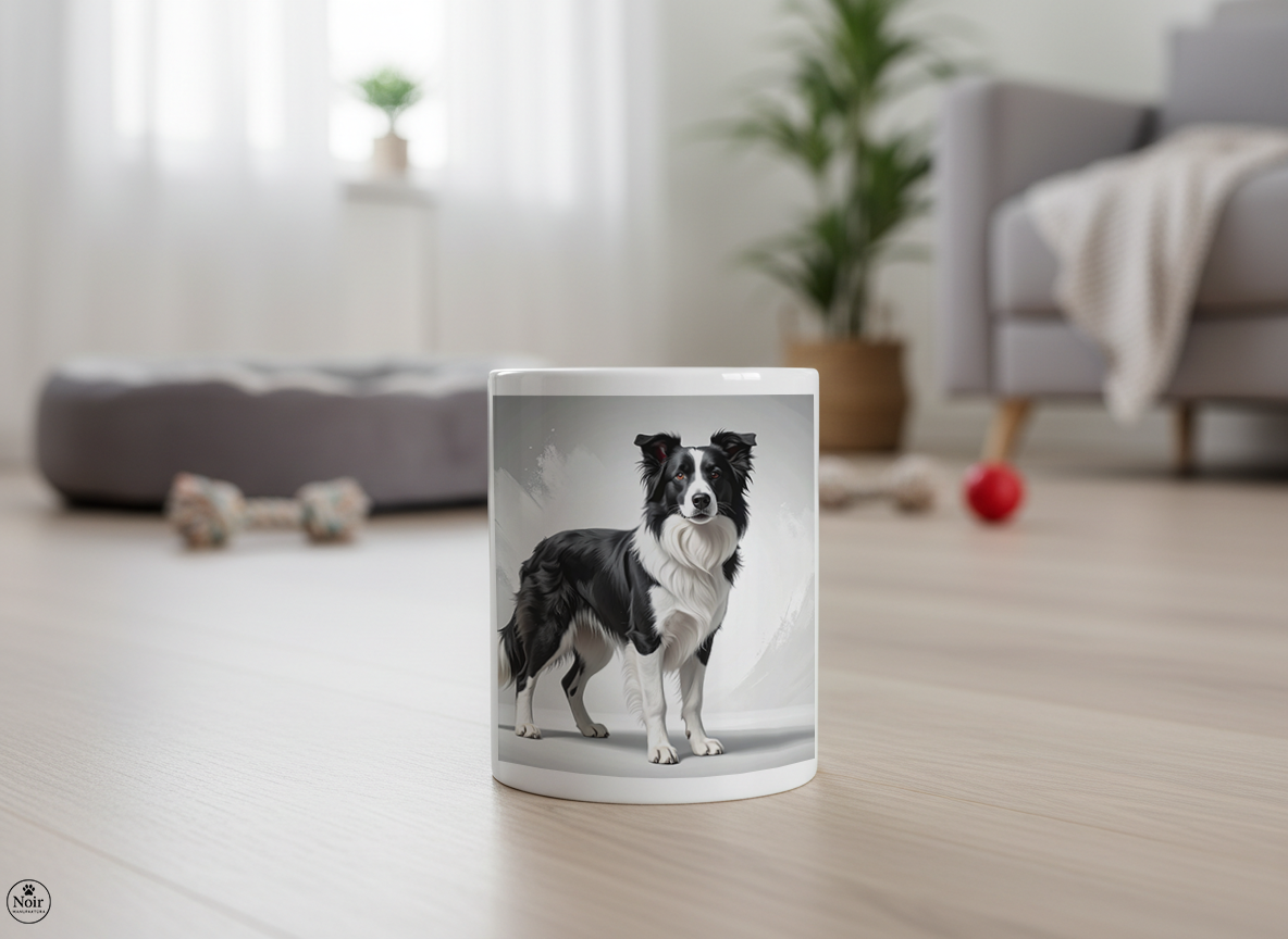 Border Collie absztrakt bögre – 330 ml