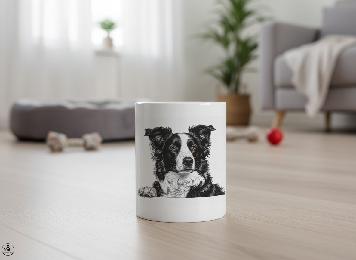Border Collie portré bögre – 330 ml