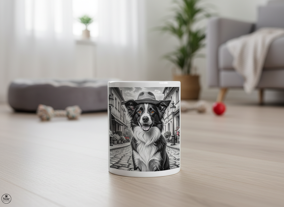Border collie a városban bögre  – 330 ml
