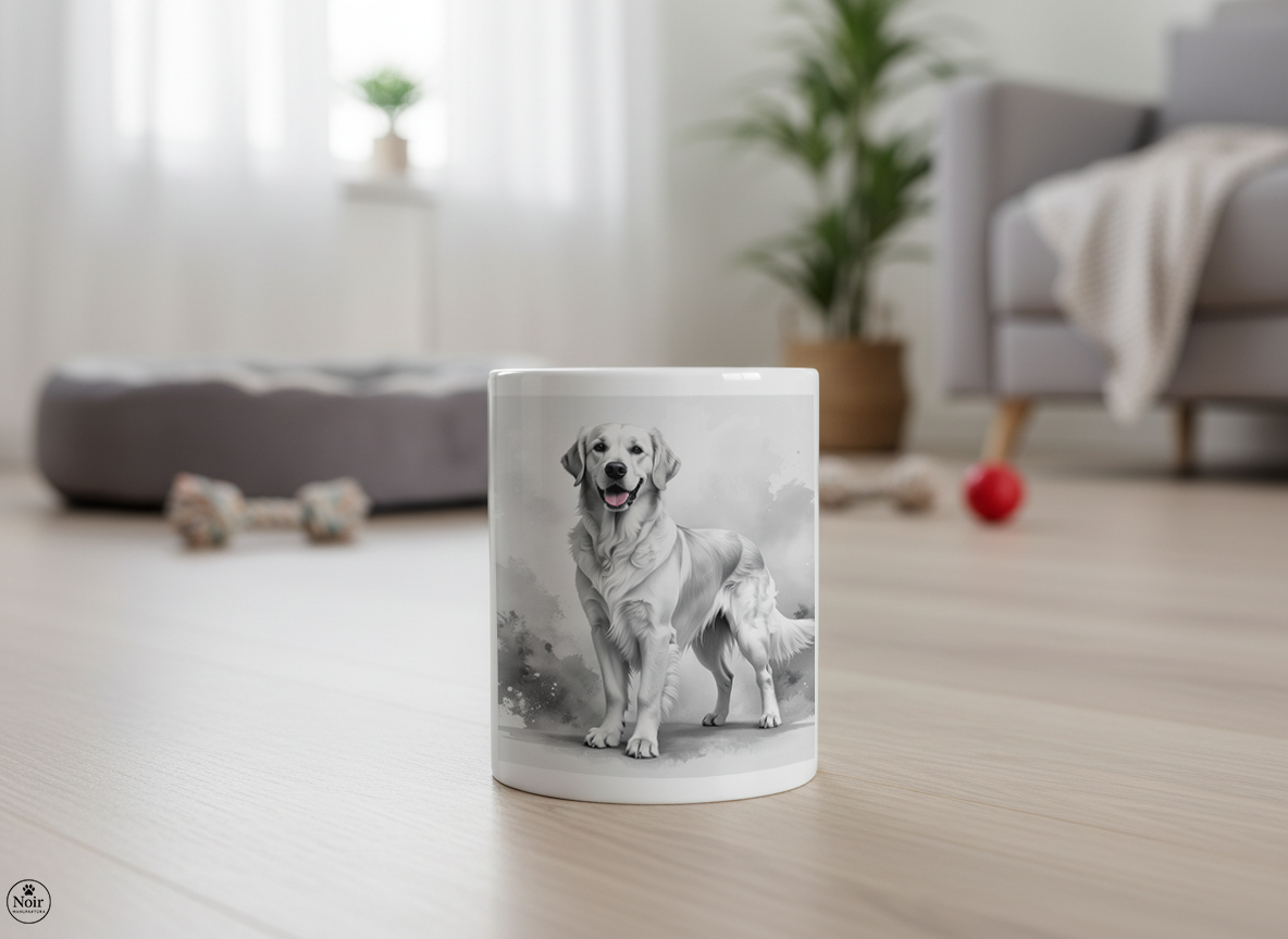 Golden retriever absztrakt bögre – 330 ml