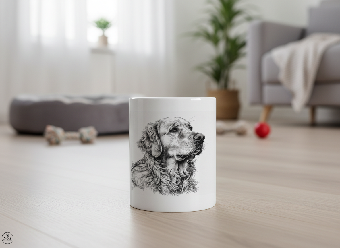 Golden retriever portré2 bögre – 330 ml