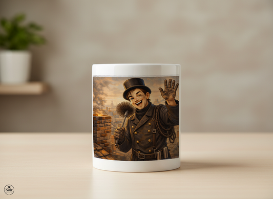 Kéményseprő prémium illusztrált bögre – színes dizájn | 330 ml