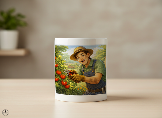 Kertész prémium illusztrált bögre – színes dizájn | 330 ml