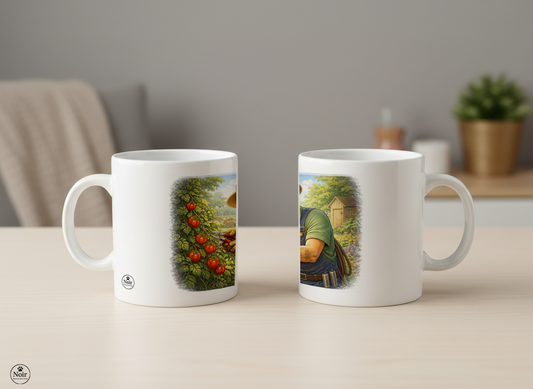 Kertész prémium illusztrált bögre – színes dizájn | 330 ml