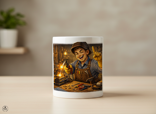 Hegesztő prémium illusztrált bögre – színes dizájn | 330 ml