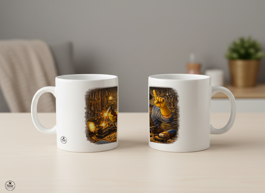 Hegesztő prémium illusztrált bögre – színes dizájn | 330 ml