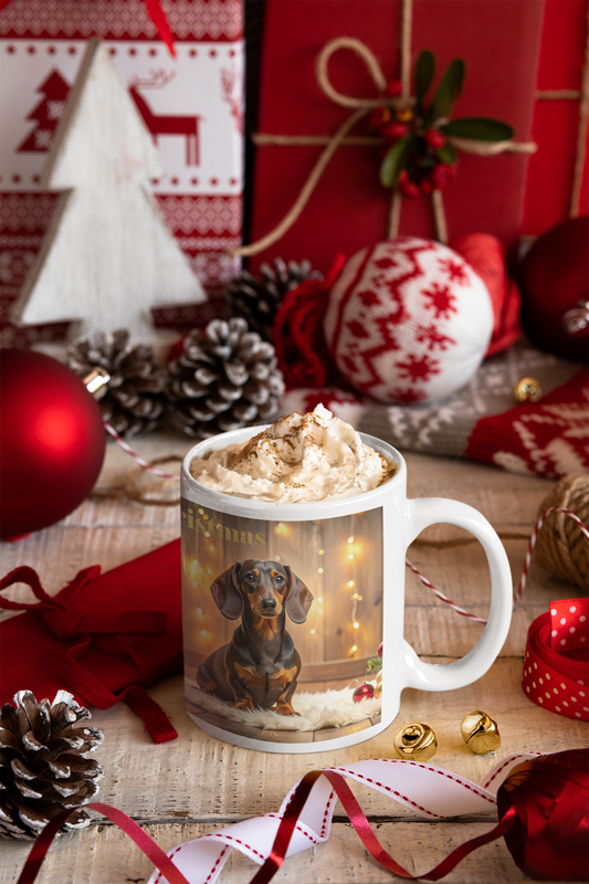 Tacskó "karácsonya" prémium bögre  – 330 ml