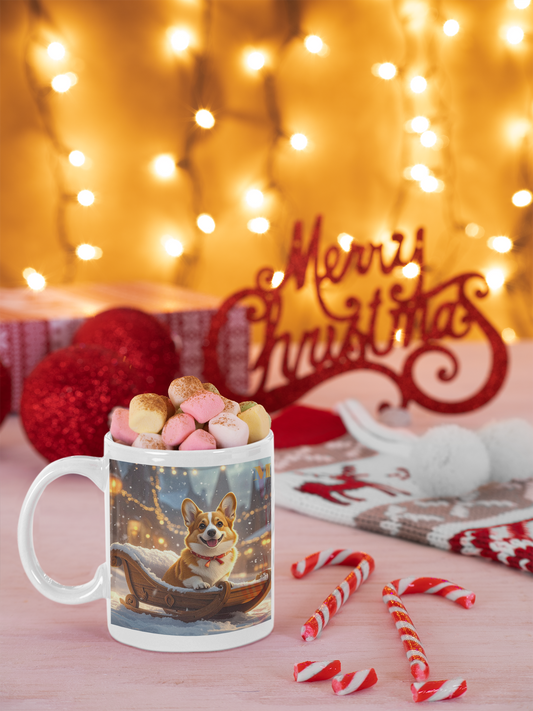 Corgi "karácsonya" prémium bögre  – 330 ml